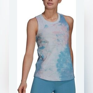 Adidas women’s tye dye pastel‎ blue purple tank top small